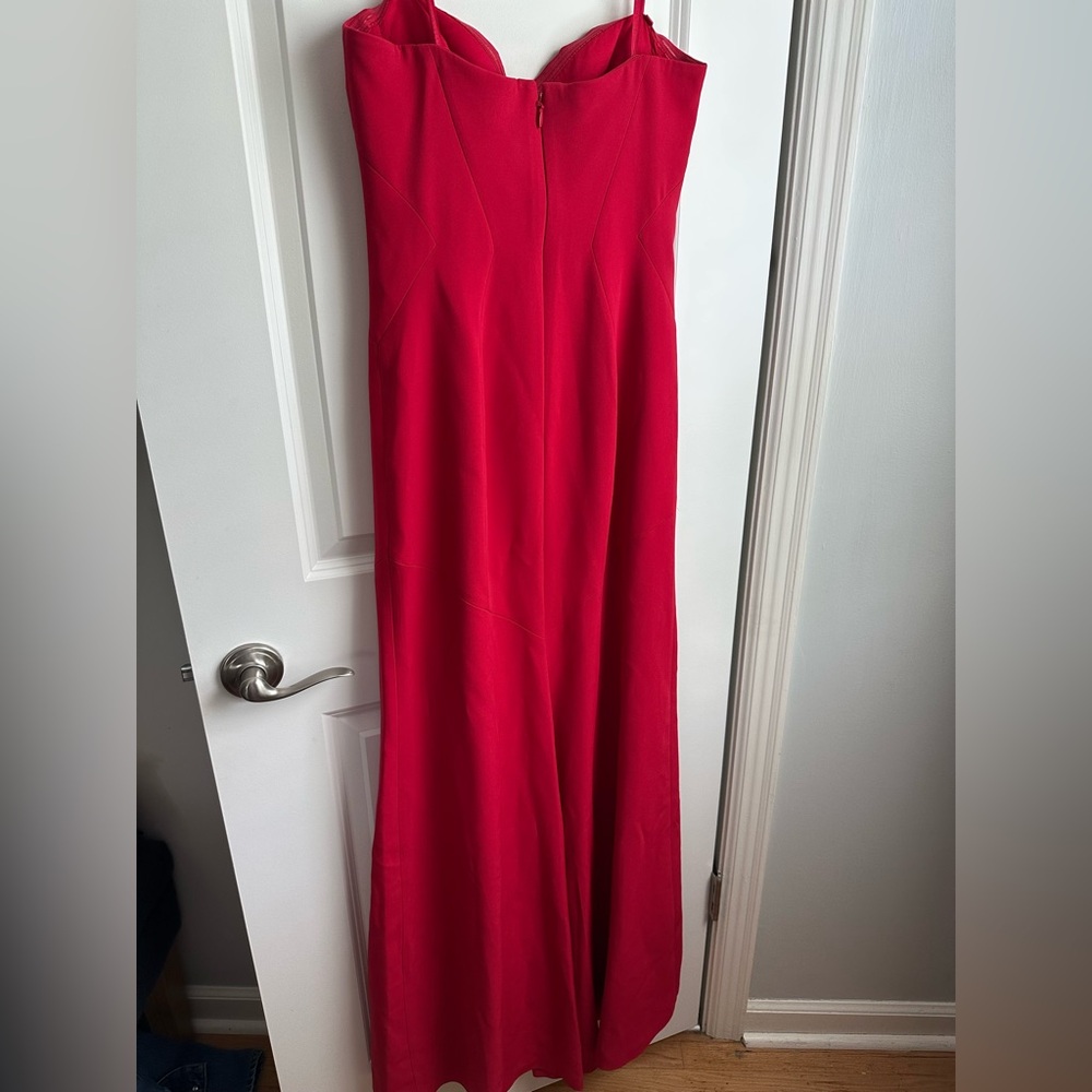BCBGMaxAzria Red Strapless Floor-Length Gown - Picture 10 of 14